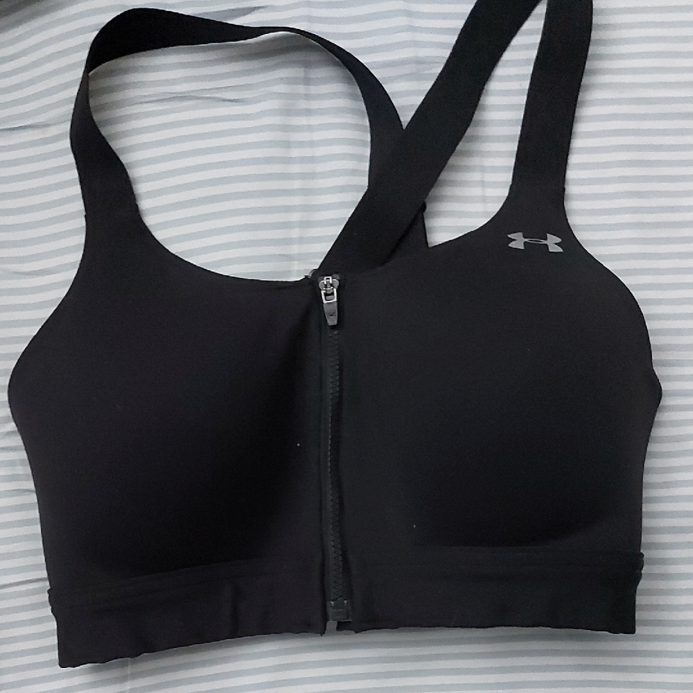 Under Armour Black Zip-Front Sports Bra
